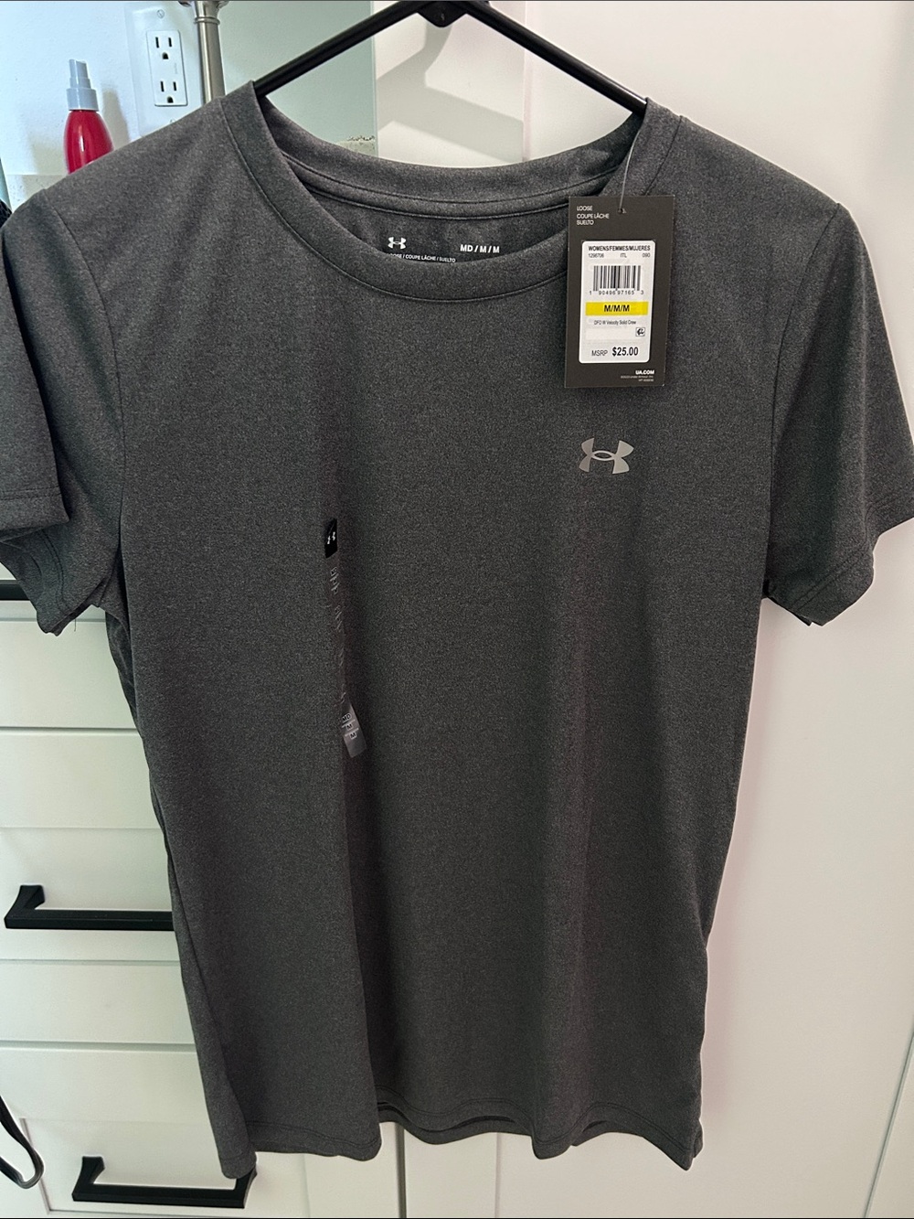Under Armour Ladies Short Sleeve Tech Tee — Charcoal